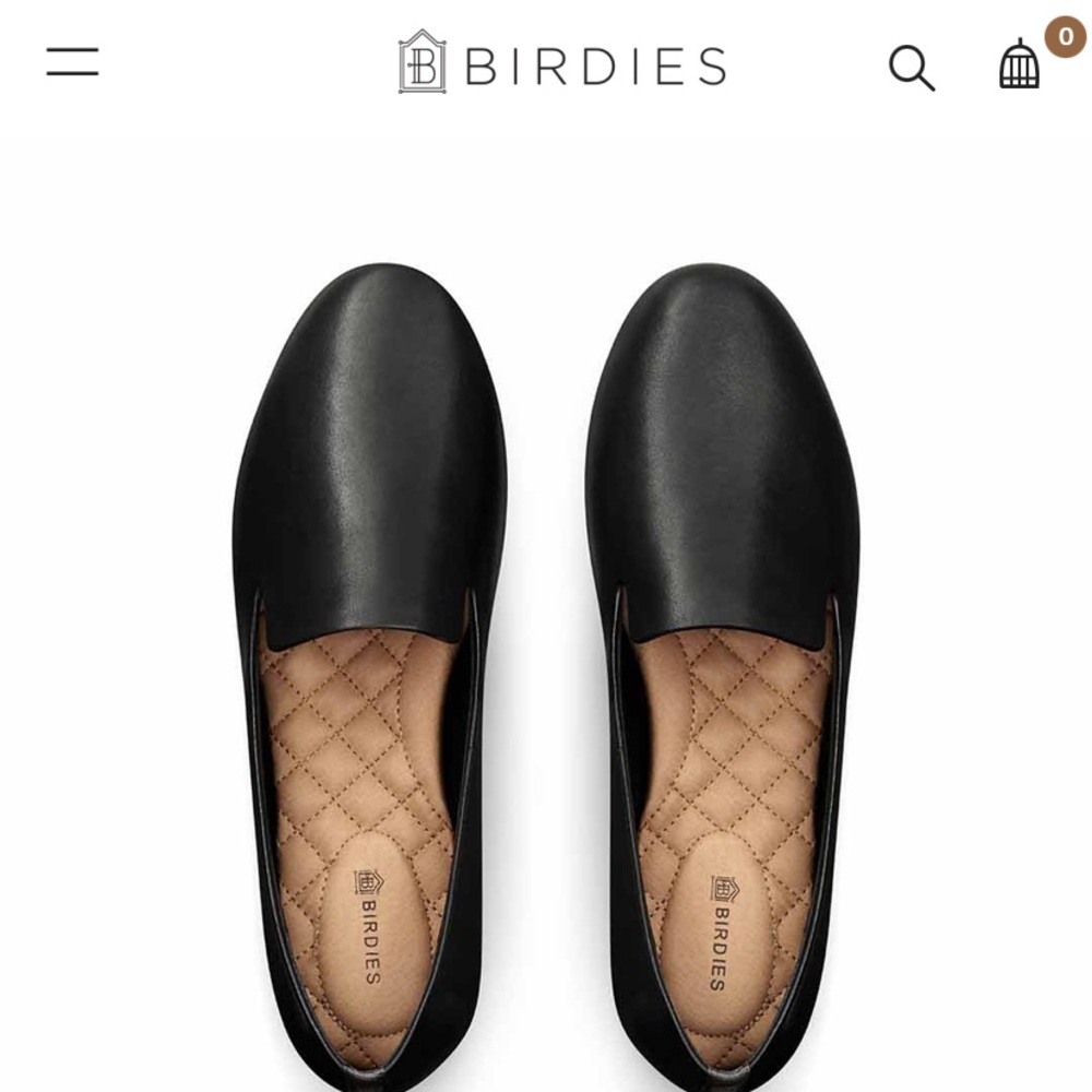 Birdies The Starling flat in black leather
